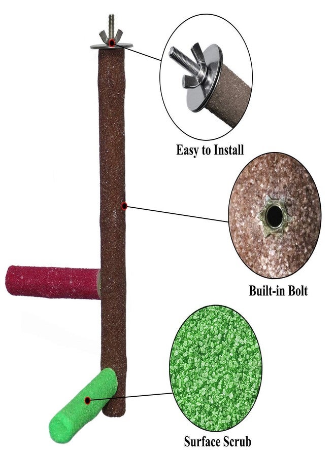 ويستيرن إرا مجاثم خشبية طبيعية من العصر الغربي، معلقة على قفص ألعاب، ذات سطح خشن - مجاثم رملية، حامل خشبي طبيعي للببغاوات الصغيرة والطيور الأخرى، يحافظ على تقليم المناقير والمخالب - Image 3